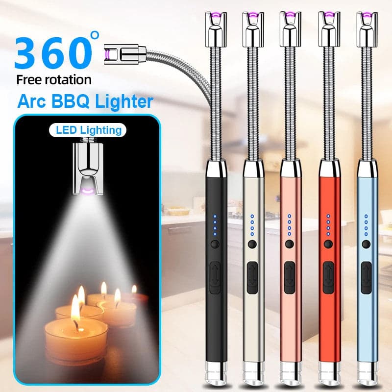 USB Rechargeable Arc Lighter – Windproof & Flameles